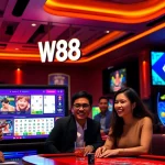 Exciting gaming scene at W88.nyc with players enjoying Baccarat, Blackjack, and Keno online.